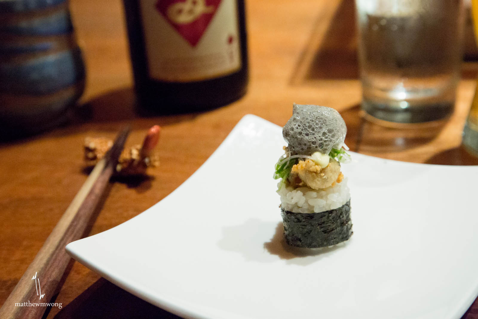 Fried Kumamoto Oyster - yuzu kosho aioli, squid ink bubbles