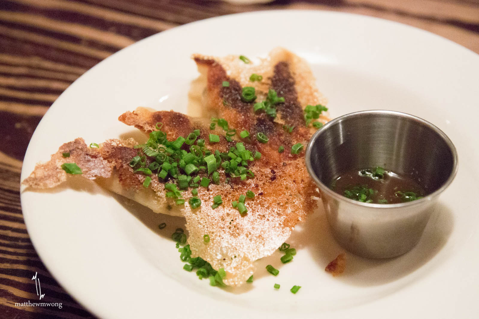 Oxtail Beef Goyza, dumpling, natto, chive, yuzu-kosho dipping vinegar