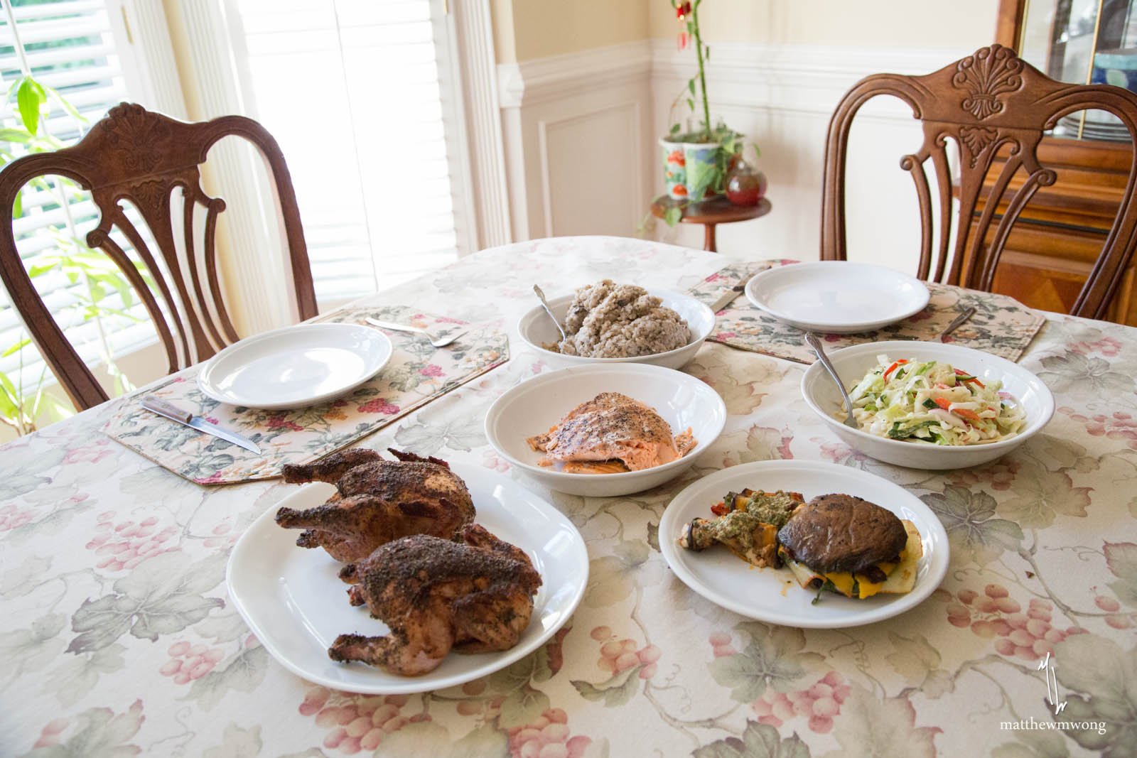 Home spread, dinner for the family (4) served!