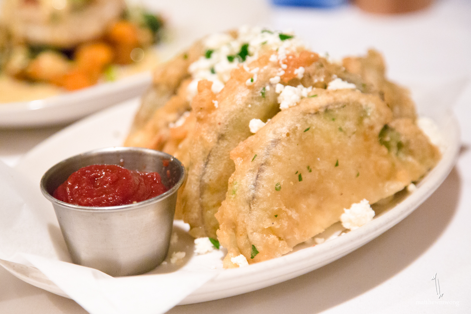 Eggplant tempura fried chips