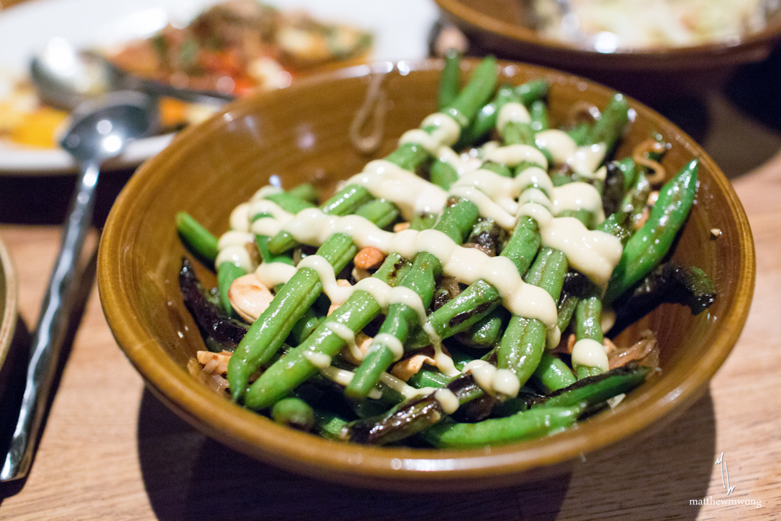 sauteed green beans, fish sauce vinaigrette, cashews