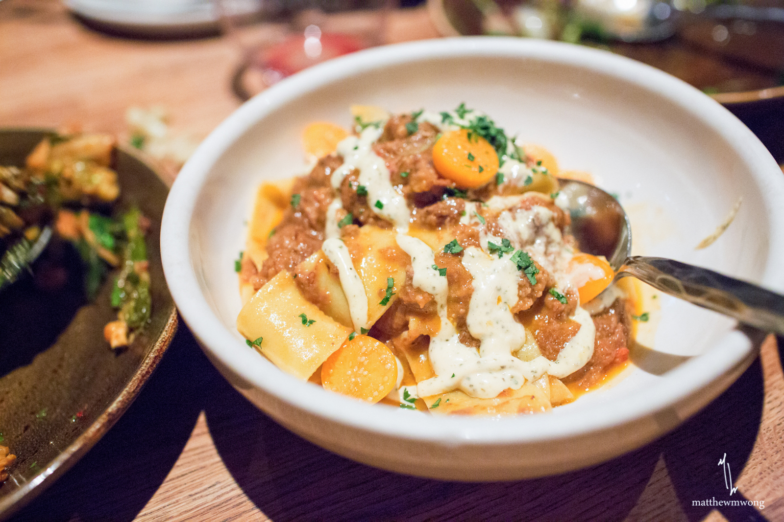 Sugo, Pappardelle, rosemary, gooseberries