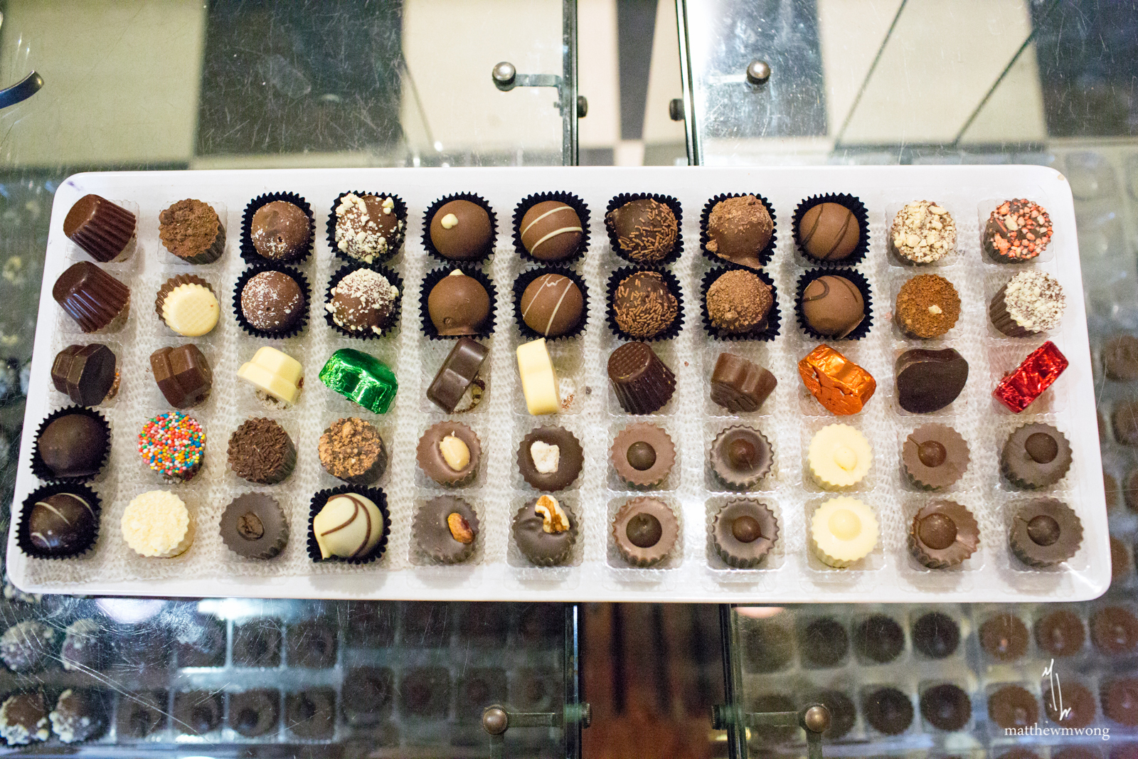 Variety of chocolates