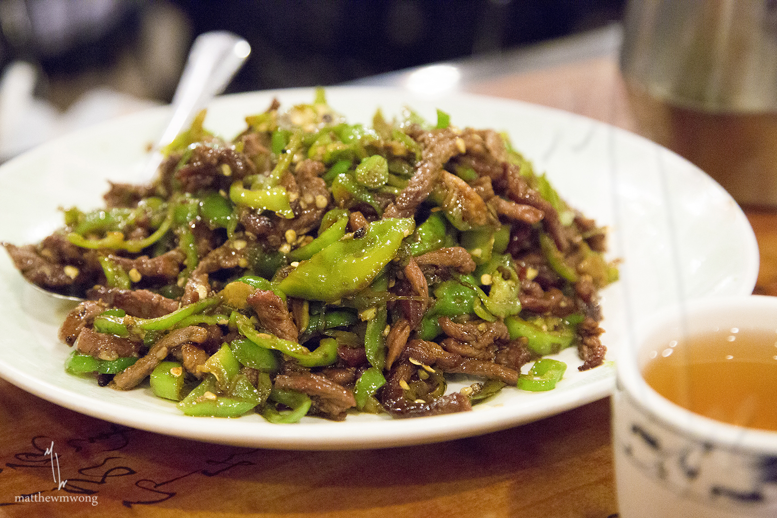 Sautéed julienne beef with Longhorn peppers