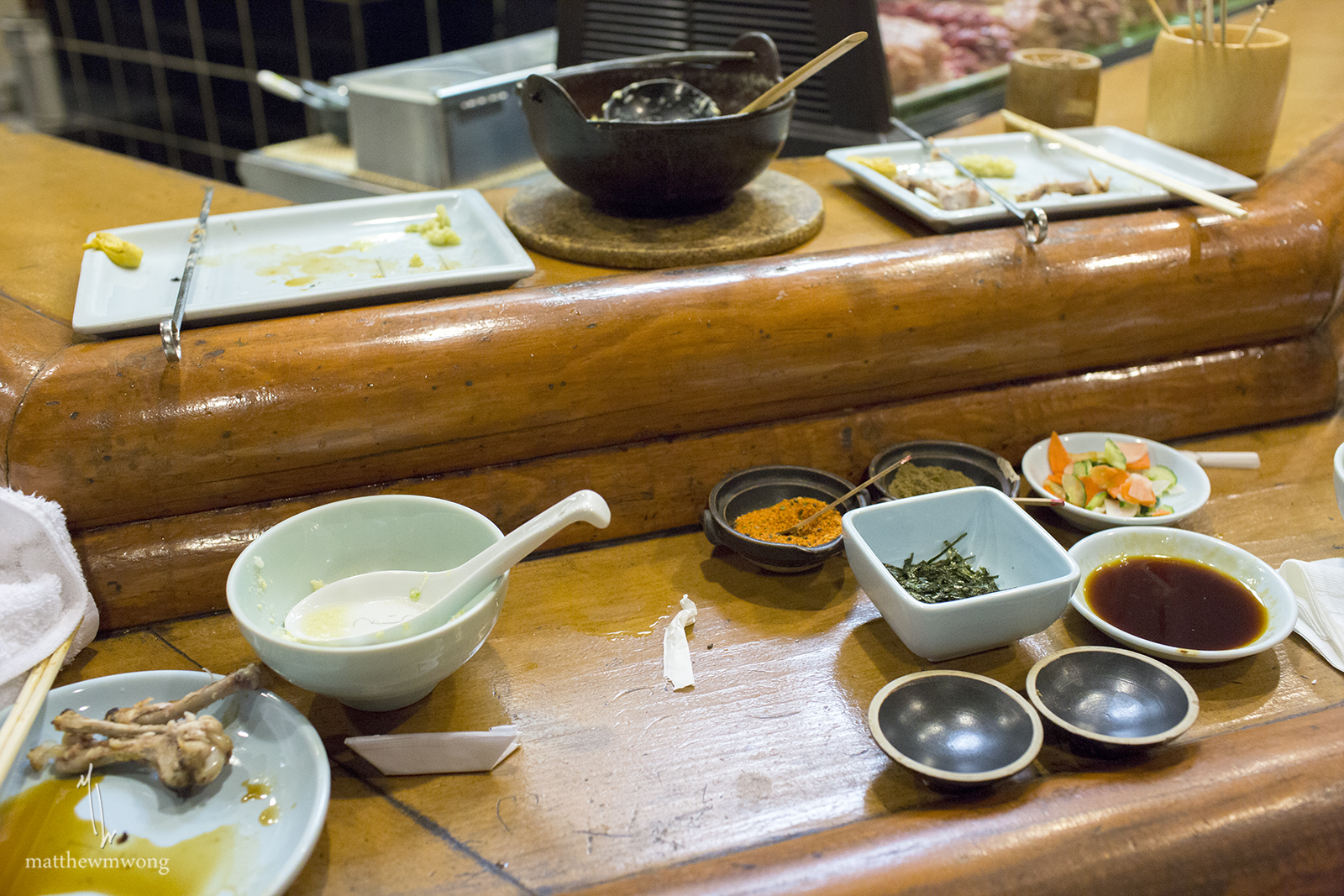 The aftermath of some tasty yakitori!